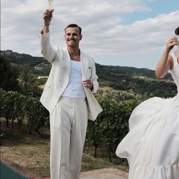 Oversized ivory blazer jacket - Picture 4 of 5